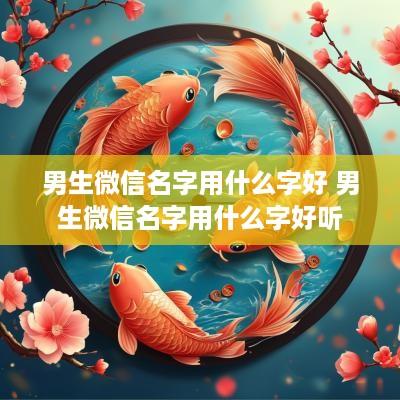 男生微信名字用什么字好 男生微信名字用什么字好听
