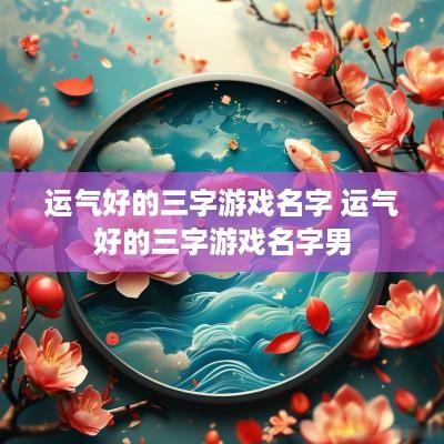 运气好的三字游戏名字 运气好的三字游戏名字男