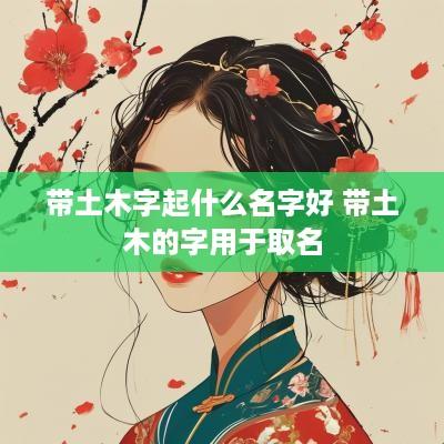 带土木字起什么名字好 带土木的字用于取名