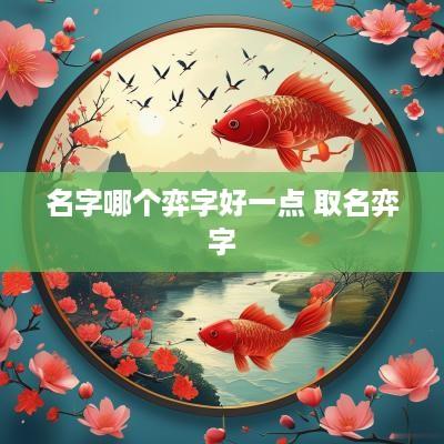名字哪个弈字好一点 取名弈字