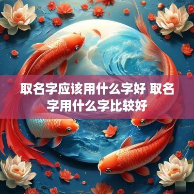 取名字应该用什么字好 取名字用什么字比较好