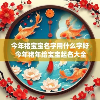 今年猪宝宝名字用什么字好 今年猪年给宝宝起名大全