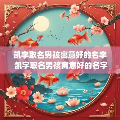 凯字取名男孩寓意好的名字 凯字取名男孩寓意好的名字大全