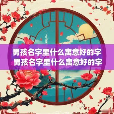 男孩名字里什么寓意好的字 男孩名字里什么寓意好的字有哪些