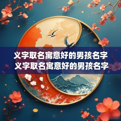 义字取名寓意好的男孩名字 义字取名寓意好的男孩名字大全