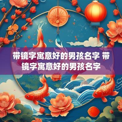 带镜字寓意好的男孩名字 带镜字寓意好的男孩名字