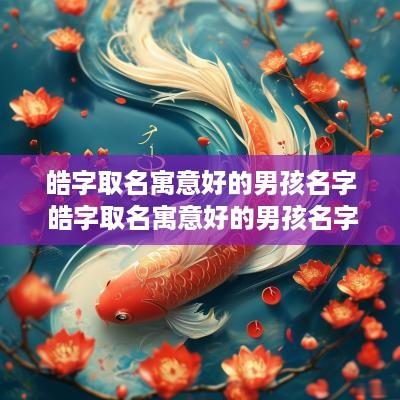 皓字取名寓意好的男孩名字 皓字取名寓意好的男孩名字有哪些
