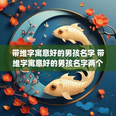 带维字寓意好的男孩名字 带维字寓意好的男孩名字两个字