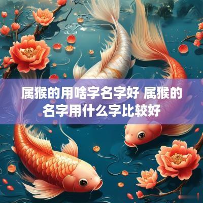 属猴的用啥字名字好 属猴的名字用什么字比较好