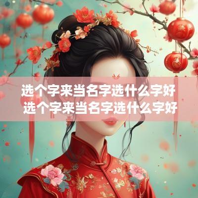 选个字来当名字选什么字好 选个字来当名字选什么字好一点