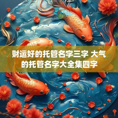 财运好的托管名字三字 大气的托管名字大全集四字