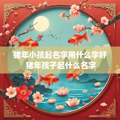 猪年小孩起名字用什么字好 猪年孩子起什么名字