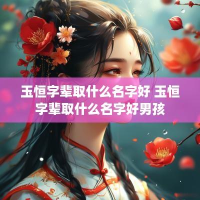 玉恒字辈取什么名字好 玉恒字辈取什么名字好男孩