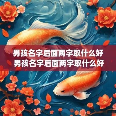 男孩名字后面两字取什么好 男孩名字后面两字取什么好一点