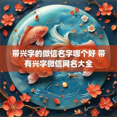 带兴字的微信名字哪个好 带有兴字微信网名大全