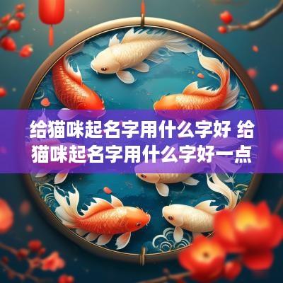 给猫咪起名字用什么字好 给猫咪起名字用什么字好一点
