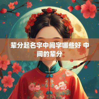 辈分起名字中间字哪些好 中间的辈分