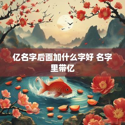 亿名字后面加什么字好 名字里带亿