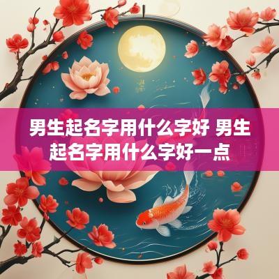 男生起名字用什么字好 男生起名字用什么字好一点