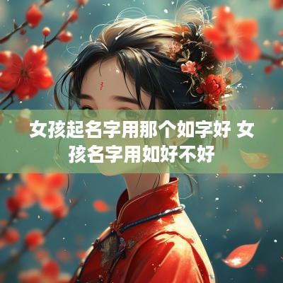 女孩起名字用那个如字好 女孩名字用如好不好