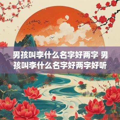 男孩叫李什么名字好两字 男孩叫李什么名字好两字好听