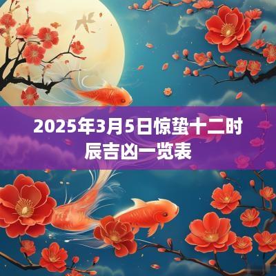 2025年3月5日惊蛰十二时辰吉凶一览表