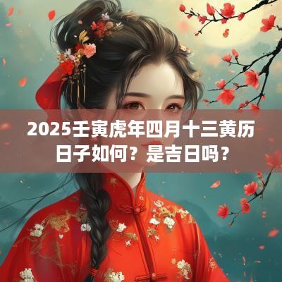 2025壬寅蛇年四月十三黄历日子如何？是吉日吗？