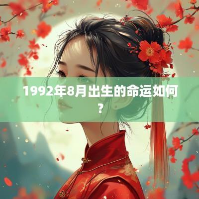 1992年8月出生的命运如何？