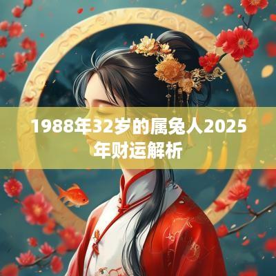 1988年32岁的属兔人2025年财运解析