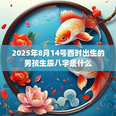 2025年8月14号酉时出生的男孩生辰八字是什么