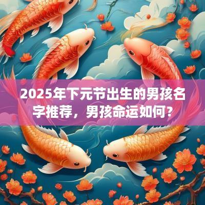 2025年下元节出生的男孩名字推荐，男孩命运如何？