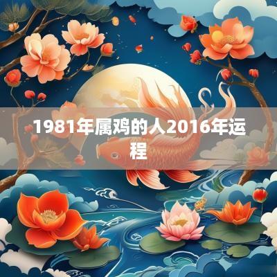 1981年属鸡的人2016年运程