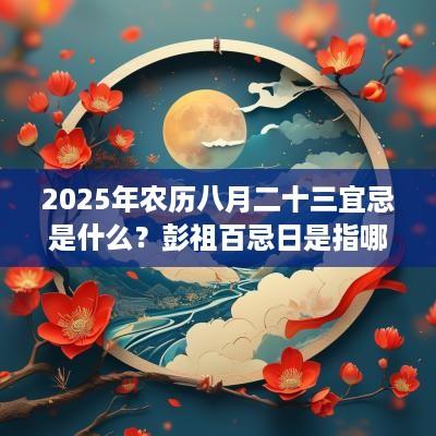 2025年农历八月二十三宜忌是什么？彭祖百忌日是指哪些？