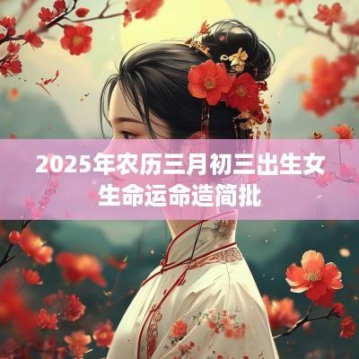 2025年农历三月初三出生女生命运命造简批