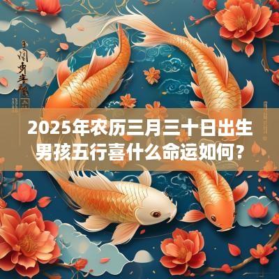 2025年农历三月三十日出生男孩五行喜什么命运如何？