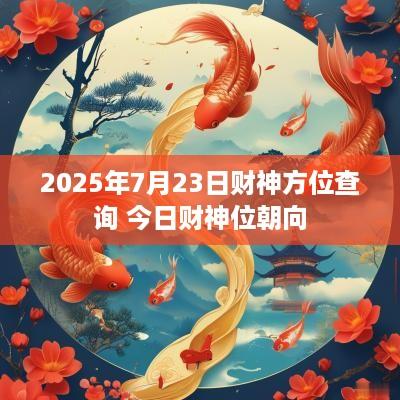 2025年7月23日财神方位查询 今日财神位朝向