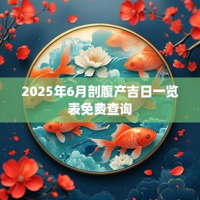 2025年6月剖腹产吉日一览表免费查询