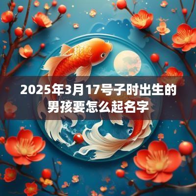 2025年3月17号子时出生的男孩要怎么起名字