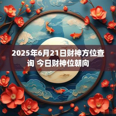 2025年6月21日财神方位查询 今日财神位朝向