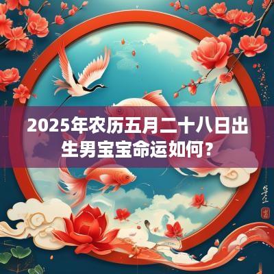 2025年农历五月二十八日出生男宝宝命运如何？