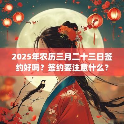 2025年农历三月二十三日签约好吗？签约要注意什么？