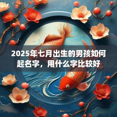 2025年七月出生的男孩如何起名字，用什么字比较好