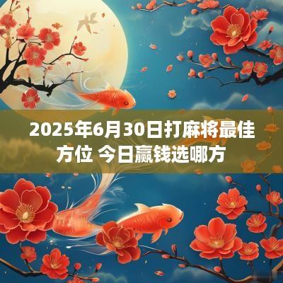 2025年6月30日打麻将最佳方位 今日赢钱选哪方