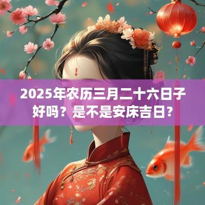 2025年农历三月二十六日子好吗?是不是安床吉日? 2025年农历三月二十六日子好吗?是不是安床吉日?