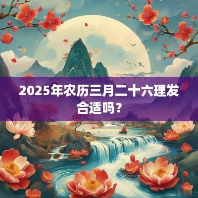 2025年农历三月二十六理发合适吗？