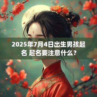 2025年7月4日出生男孩起名 起名要注意什么？