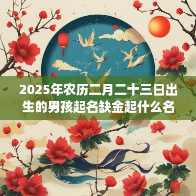 2025年农历二月二十三日出生的男孩起名缺金起什么名字？