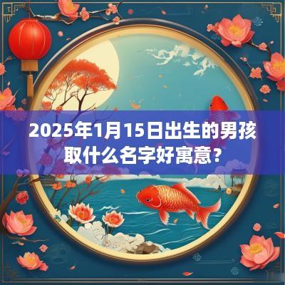 2025年1月15日出生的男孩取什么名字好寓意？
