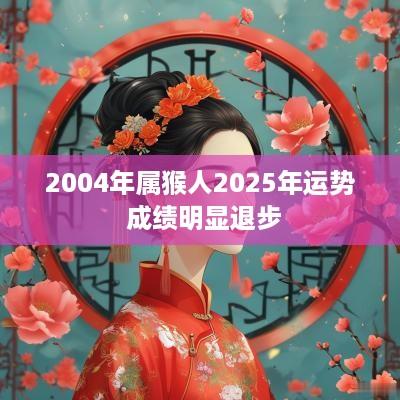2004年属猴人2025年运势 成绩明显退步