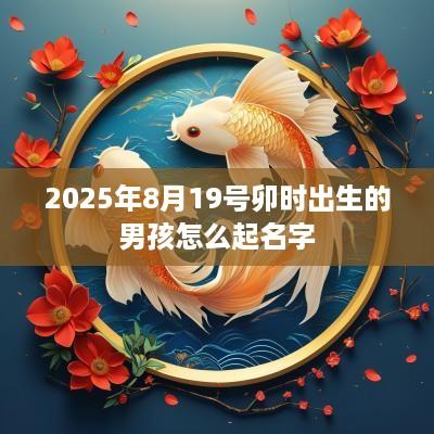 2025年8月19号卯时出生的男孩怎么起名字